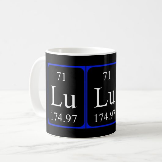 Tasse des Elements 71 - Lutetium (Vorderseite Links)
