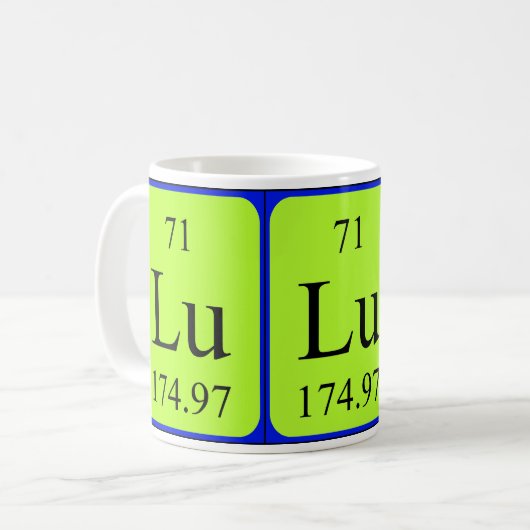 Tasse des Elements 71 - Lutetium (Vorderseite Links)