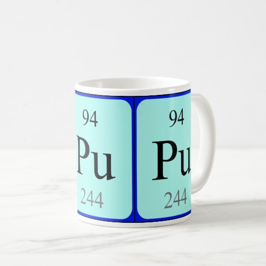 Tasse des Elements 94 - Plutonium (VorderseiteRechts)