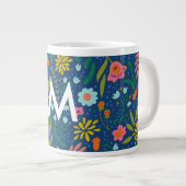 Tasse des ersten Monogramms floral Jumbo (Vorderseite Rechts)