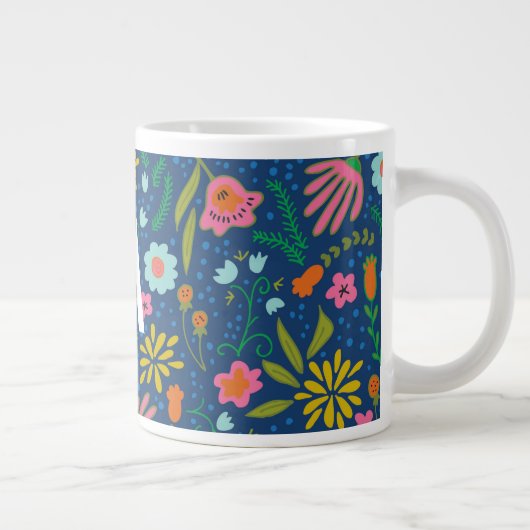 Tasse des ersten Monogramms floral Jumbo (Rechts)
