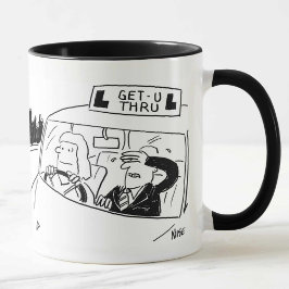 Tasse des Fahrlehrers oder des Cartoon des Prüfers