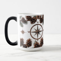 Tasse des Farbverlustes | Rustikaler Compass & Pin