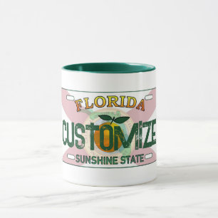Tasse des Flaggenlizenzschilds für Florida individ