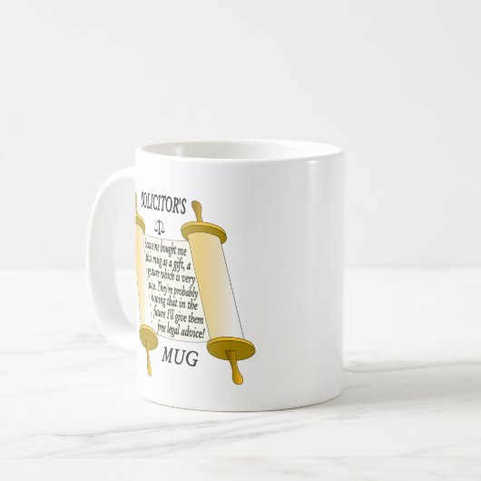 Tasse des Funny Solicitors. Anwalt (Vorderseite Links)