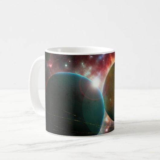 Tasse des Galaxiekonzepts (Vorderseite Links)
