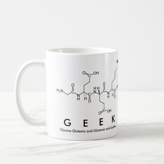 Tasse des Geek-Peptids (Links)