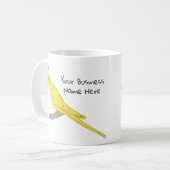 Tasse des gelben Cockatiel-Vogels, Tasse für den E (Vorderseite Links)
