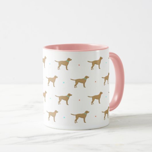 Tasse des gelben Labrador-Musters (VorderseiteRechts)