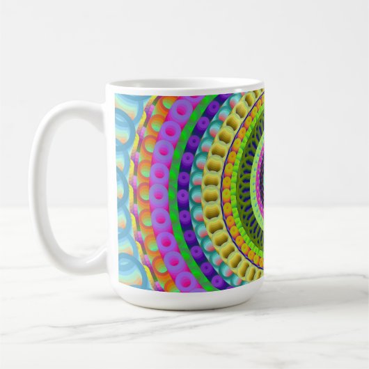 Tasse des geometrischen Mandala-Kreises (Links)