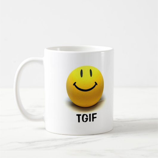 Tasse des Gesichts-TGIF (Links)