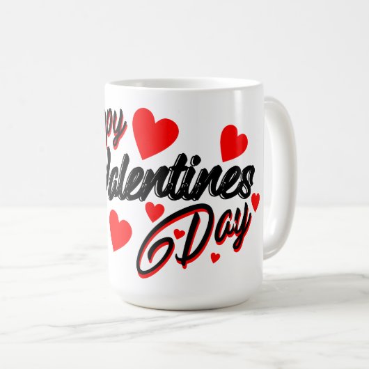 Tasse des glücklichen Valentinstag (VorderseiteRechts)