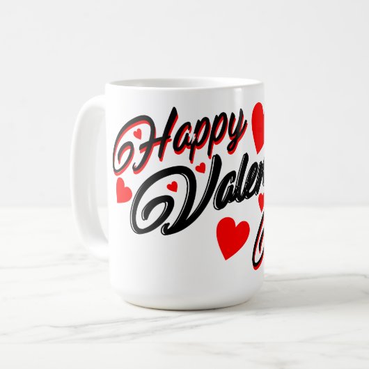 Tasse des glücklichen Valentinstag (Vorderseite Links)