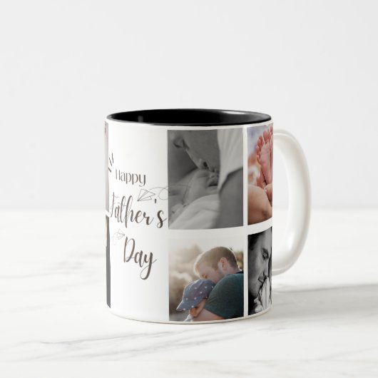 Tasse des glücklichen Vaters | 8 Fotos Tasse. (VorderseiteRechts)