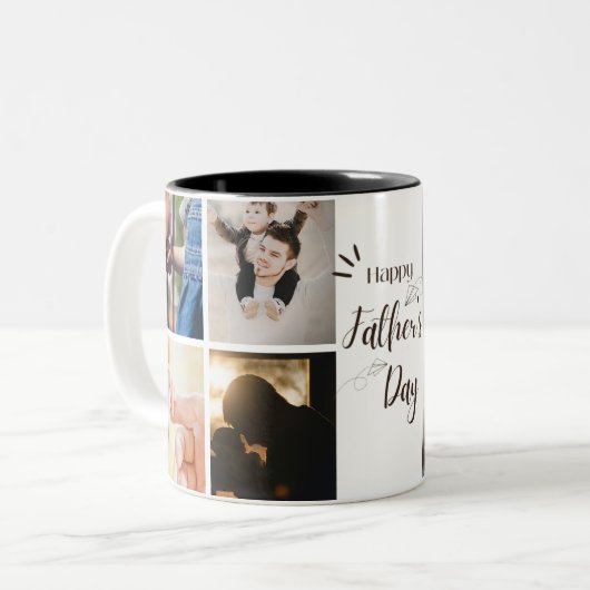 Tasse des glücklichen Vaters | 8 Fotos Tasse. (Vorderseite Links)