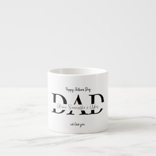 Tasse des glücklichen Vaters mit den Namen der Kin