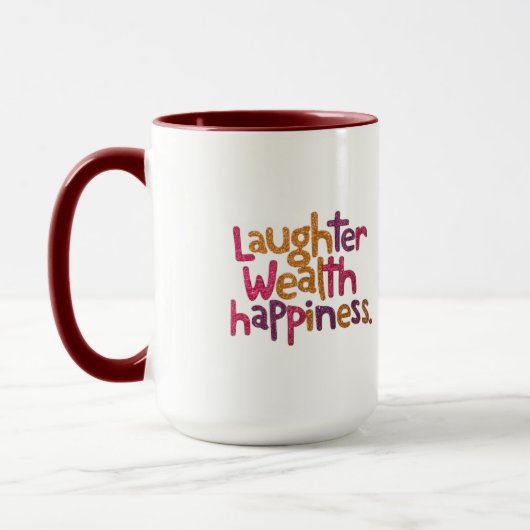 Tasse des Glücks mit dem Lachen (Links)