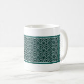 Tasse des grünen Gittermusters (VorderseiteRechts)