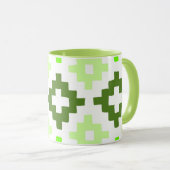 Tasse des grünen Musters (VorderseiteRechts)