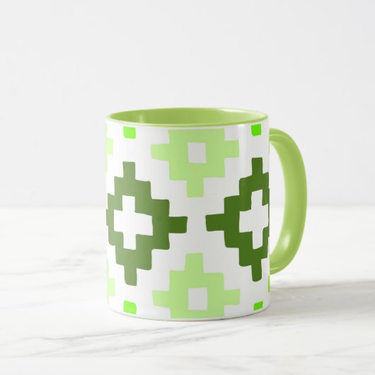 Tasse des grünen Musters (VorderseiteRechts)