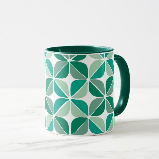Tasse des grünen Musters (VorderseiteRechts)