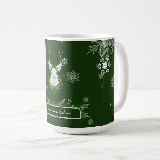 Tasse des grünen Reindeer-Kaffees (VorderseiteRechts)