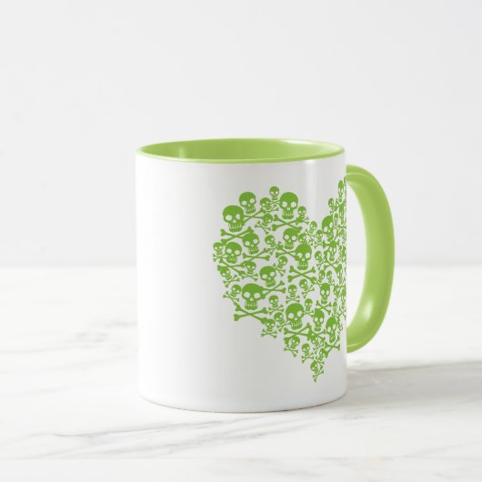 Tasse des grünen Schädelherzes (VorderseiteRechts)