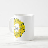 Tasse des handgemalten Lemon Wreath Monogrammes (Vorderseite Links)