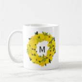 Tasse des handgemalten Lemon Wreath Monogrammes (Links)