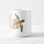 Tasse des handgezogenen Meeresschildkrötenkaffees (Vorderseite Links)