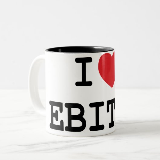 Tasse des Herzens I/der Liebe EBITDA (Vorderseite Links)