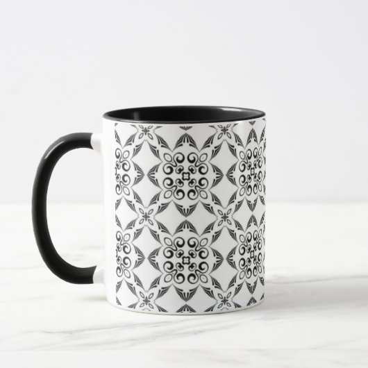 Tasse des hinteren Schwarzweiß-Musters (Links)