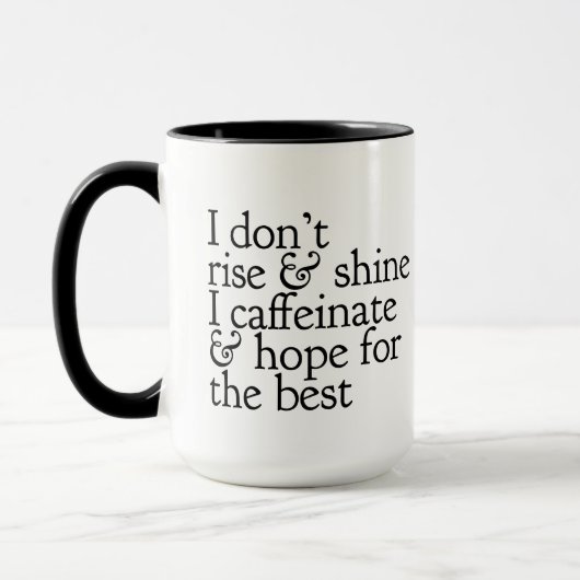 Tasse des Hochs und des Shine-Kaffees (Links)