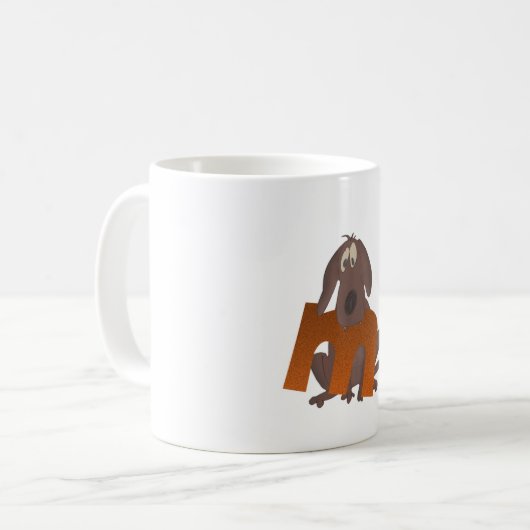Tasse des Hundealphabet-M (Vorderseite Links)