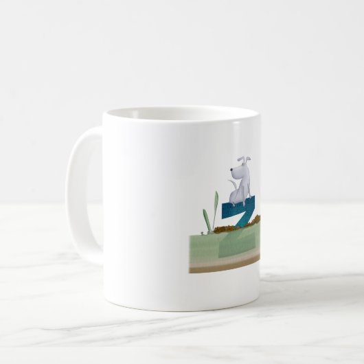 Tasse des Hundealphabet-Z (Vorderseite Links)