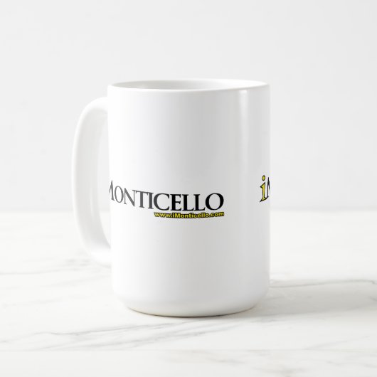 Tasse des iMonticello Logo-Entwurfs-4 (Vorderseite Links)