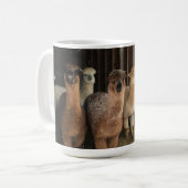 Tasse des Kaffees - Alpacas im Schnee (Vorderseite Links)