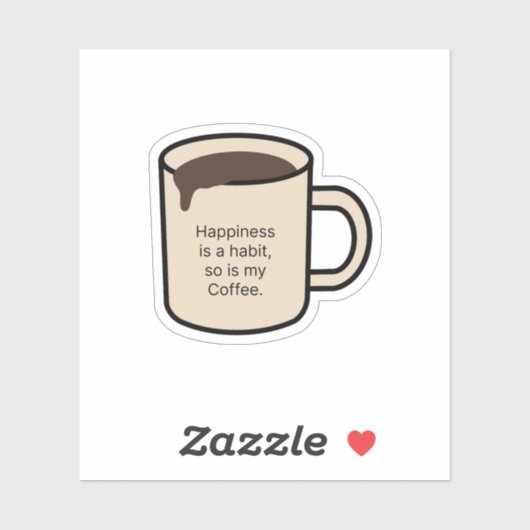 Tasse des Kaffees Aufkleber (Blatt)