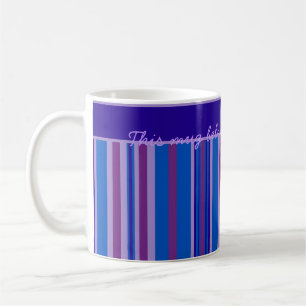 Tasse des Kaffees: Blau, Mauve, rosa Streifen pers