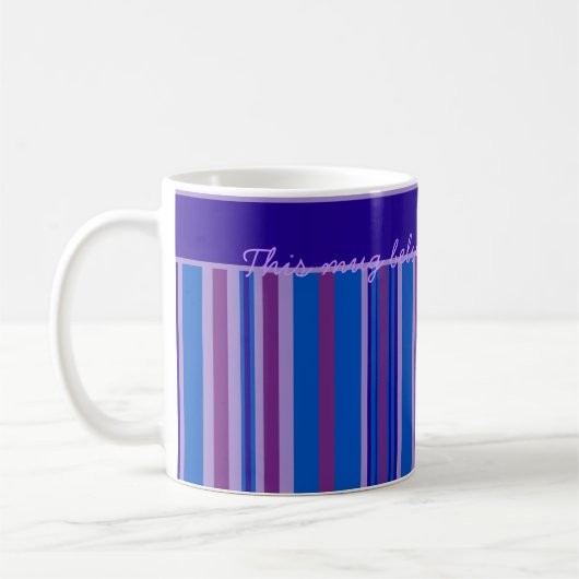 Tasse des Kaffees: Blau, Mauve, rosa Streifen pers (Links)