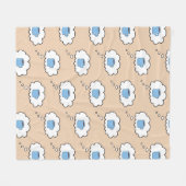 Tasse des Kaffees dachte Blase Fleecedecke (Vorderseite (Horizontal))