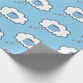 Tasse des Kaffees dachte Blasen Geschenkpapier (Ecke)