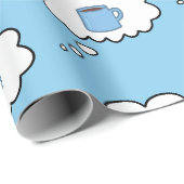 Tasse des Kaffees dachte Blasen Geschenkpapier (Rolleneckpunkt)