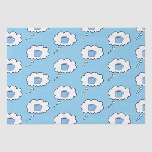 Tasse des Kaffees dachte Blasen Seidenpapier (Vorderseite)