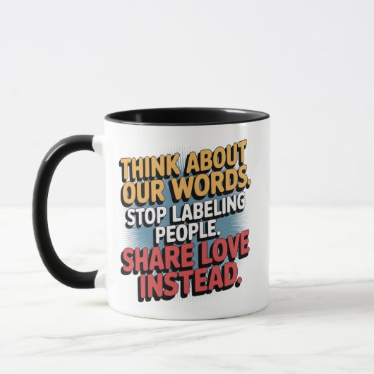Tasse des Kaffees denken Sie an unsere Worte (Links)