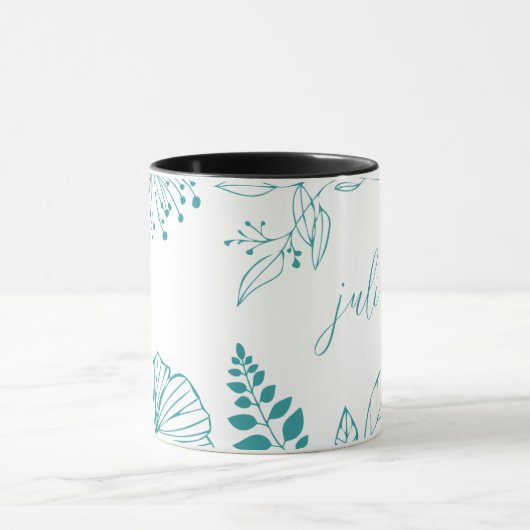 Tasse des Kaffees: Design der floralen Tasse (Zentrum)