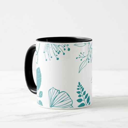 Tasse des Kaffees: Design der floralen Tasse (Vorderseite Links)