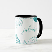Tasse des Kaffees: Design der floralen Tasse (VorderseiteRechts)
