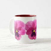 Tasse des Kaffees - Dunkelrosa Pansy (Vorderseite Links)