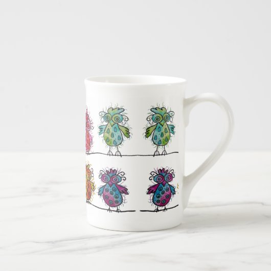 Tasse des Kaffees (farbige Whimsikvögel 01) (Rechts)